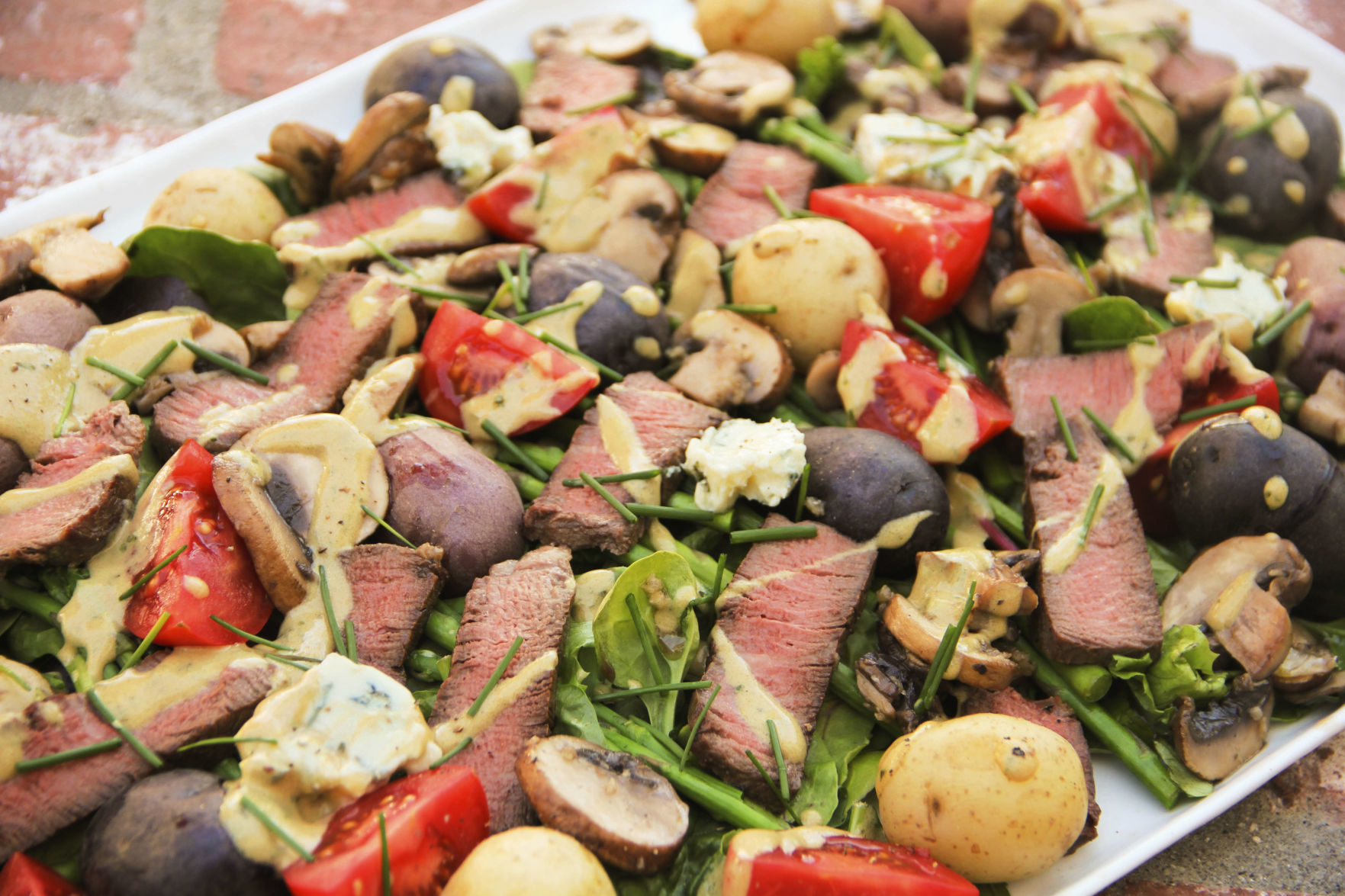 Meat and potatoes steakhouse salad